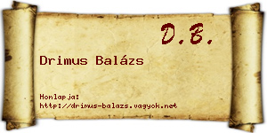 Drimus Balázs névjegykártya