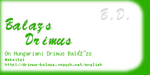 balazs drimus business card